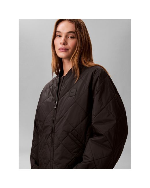 Calvin Klein Black Quilted Bomber Jacket