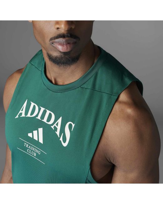Adidas Green D4T Heri Performance Gym Vest for men