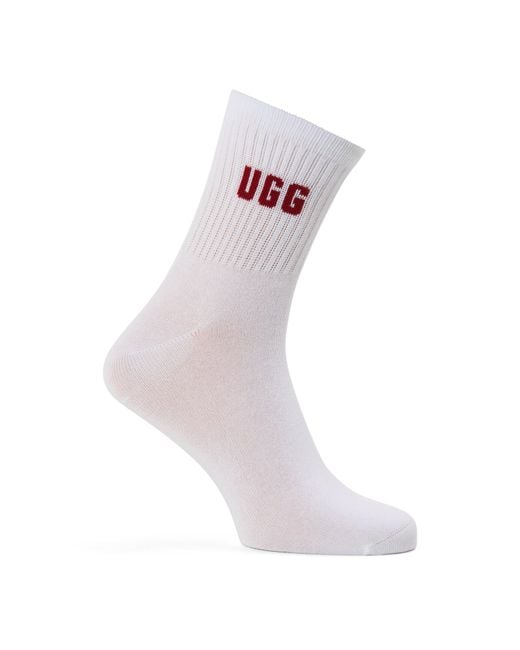 Ugg White Quinlin Quarter Socks