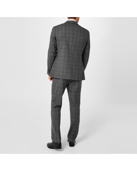 Ted Baker Gray Tuxedo Checked Suit Jacket for men