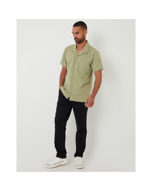 Threadbare Green Darvel Short-Sleeve Patterned Shirt for men