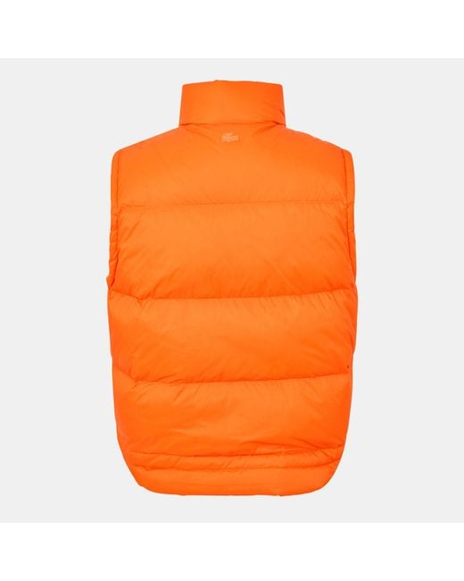 Lacoste Orange Lightweight Quilted Gilet for men