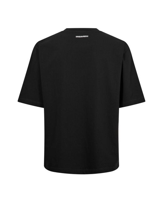 DSquared² Black Oversized T-Shirt for men