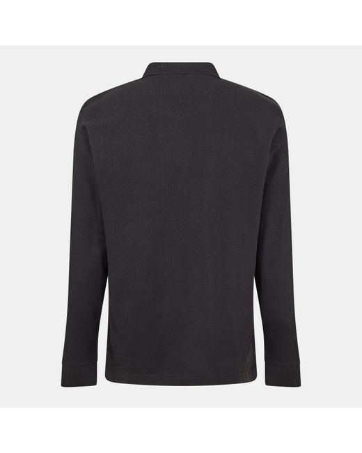 Peter Werth Black Barone Long Sleeve Polo Shirt for men