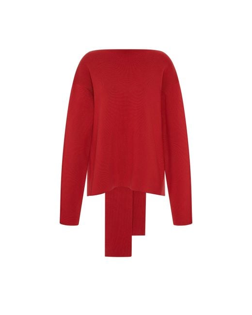 St. Agni Red Scarf Jumper