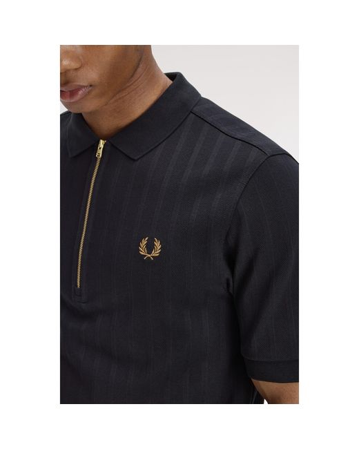 Fred Perry Black Short Sleeve Polo Shirt for men