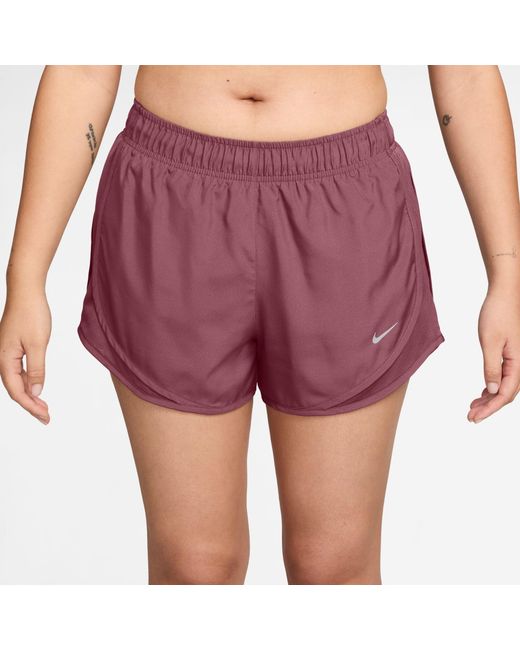 Nike Purple Tempo Dri-Fit Mid-Rise Brief-Lined Running Shorts