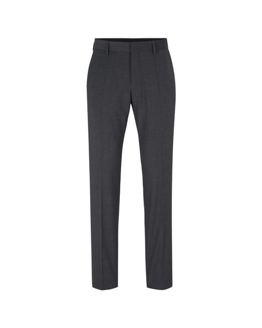 Boss Gray H Genius Straight Leg Trousers for men