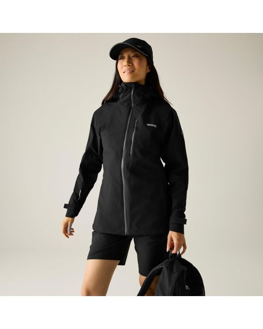 Regatta Black Birchdale Ii Waterproof Hooded Long Sleeve Jacket