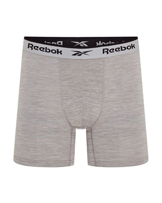 Reebok Gray 3 Pack Performance Boxer Shorts for men