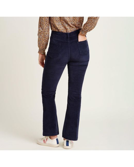 Brakeburn Blue Cord Flared Trousers