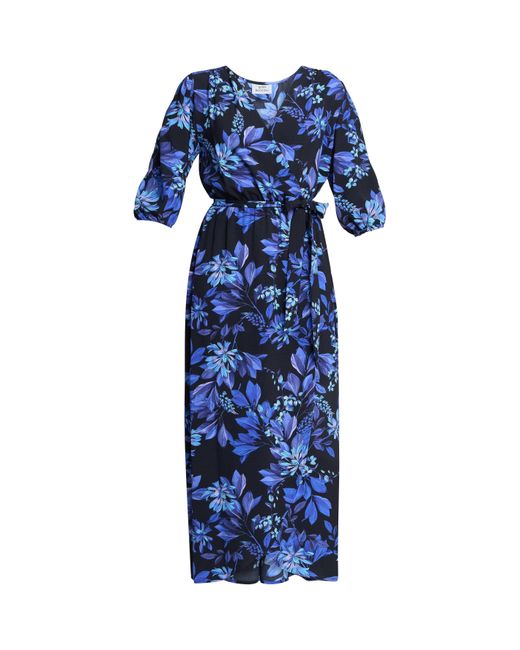 Gina Bacconi Blue Emilyn Floral Print A-Line Dress