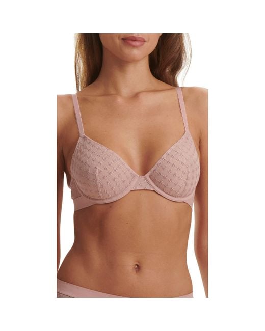 Wolford Pink Logo Lace Underwire Bra