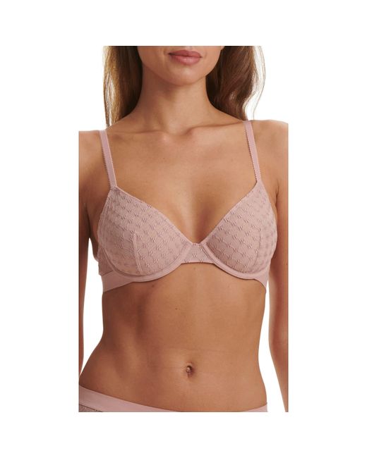 Wolford Pink Logo Lace Underwire Bra