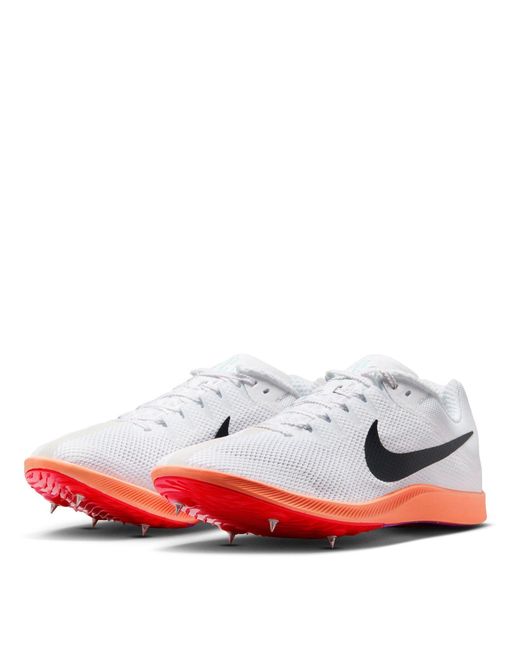 Nike White Zoom Rival Distance Track Running Spikes for men