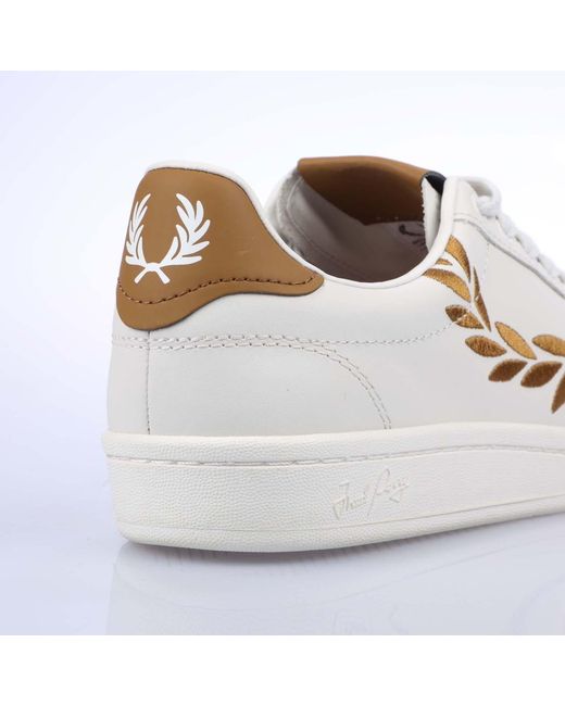 Fred Perry White B721 Leather Trainers for men