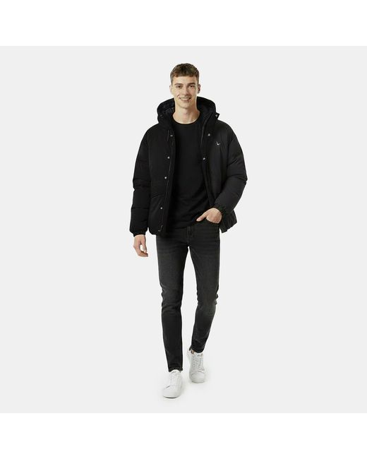 Jack Wills Black Salcombe Adjustable Hood Short Puffer Jacket for men