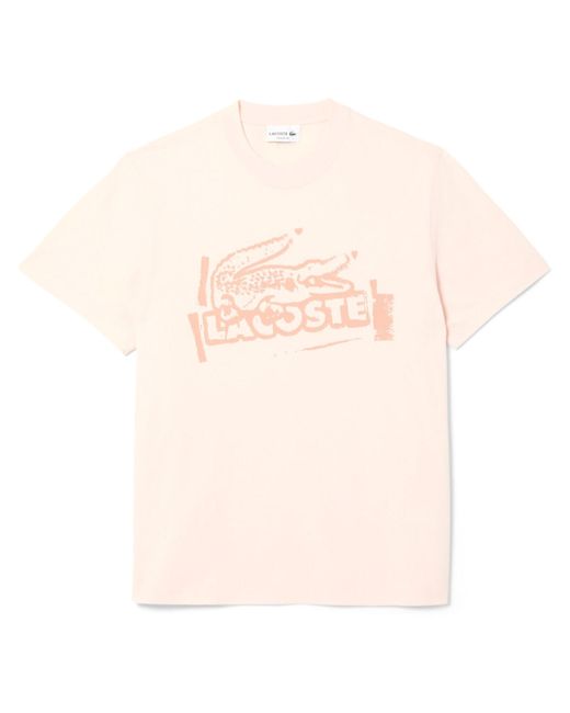 Lacoste Pink Printed Cotton Jersey T-Shirt for men