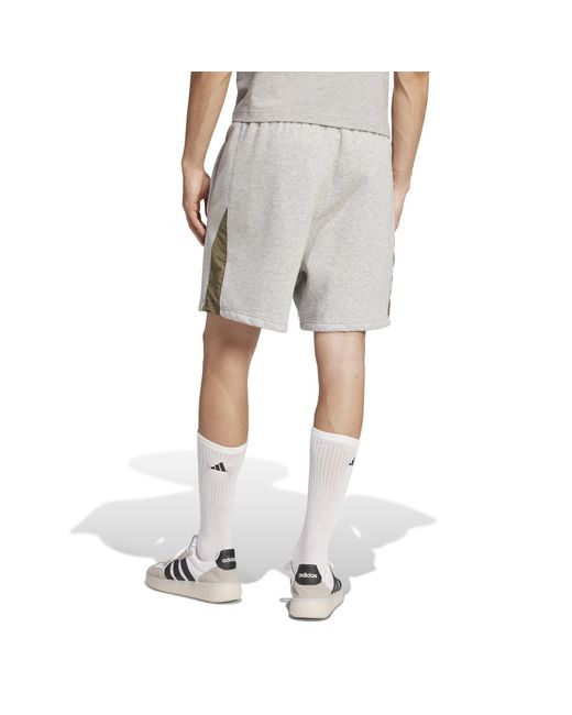 Adidas Gray Seasonal Essentials Colorblock Shorts for men