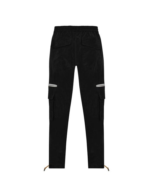 Rhude Black Cupro Cargo Pants for men