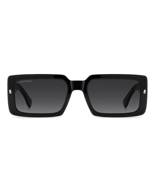 DSquared² Black Rectangular Sun Square Sunglasses for men