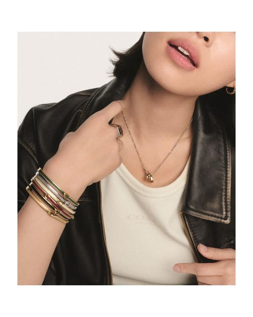 COACH White C Hinge Bangle