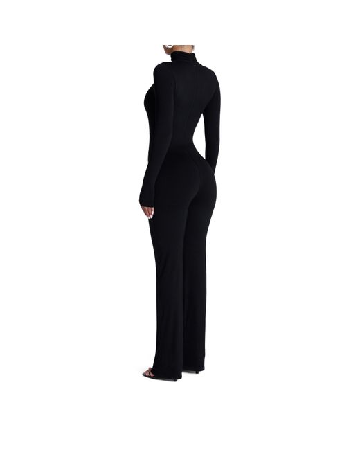 Naked Wardrobe Black Sculpt Straight Leg Jumpsuit