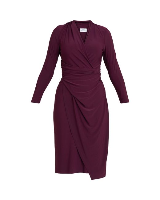 Gina Bacconi Purple Gloria Jersey Wrap Dress