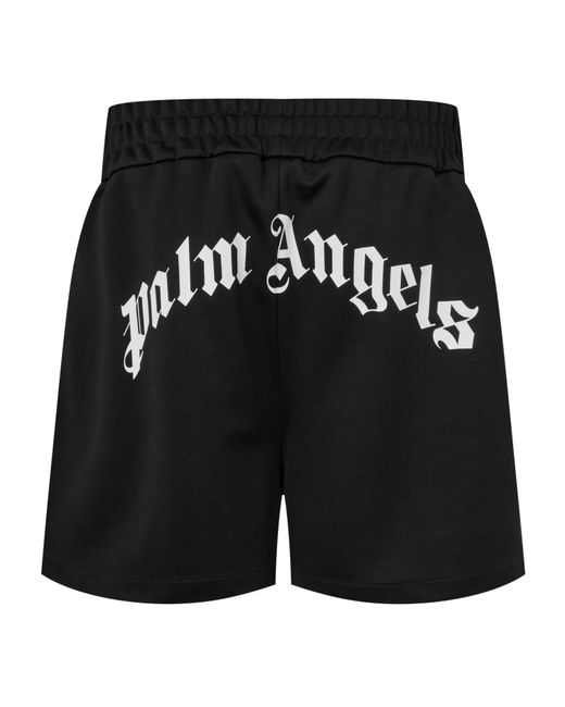 Palm Angels Black Logo Track Shorts for men