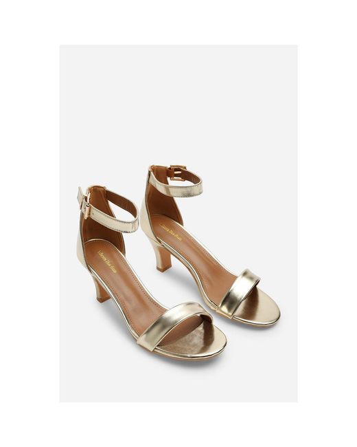 Where's That From Brown Where's Two Strap Mid Block Heels