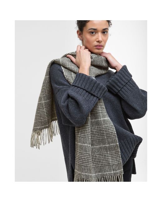 Barbour Gray Noelle Reversible Check Scarf