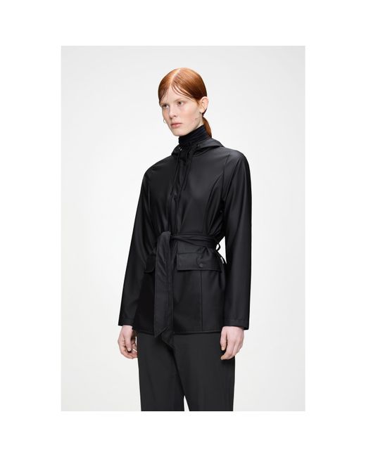 Rains Black Curve Waterproof Jacket