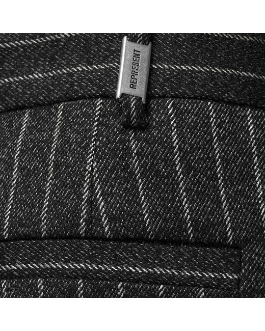 Represent Black Stepped Straight Leg Trousers for men