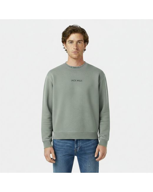 Jack Wills Gray Jacquard Crew Sweatshirt for men