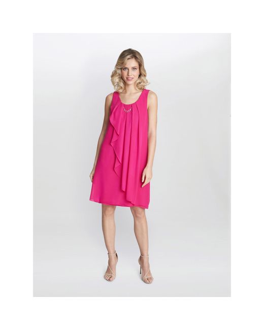 Gina Bacconi Pink Clarissa A-Line Dress