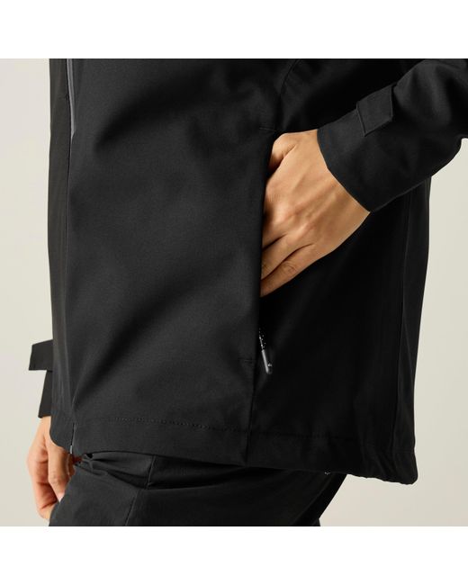 Regatta Black Birchdale Ii Waterproof Hooded Long Sleeve Jacket