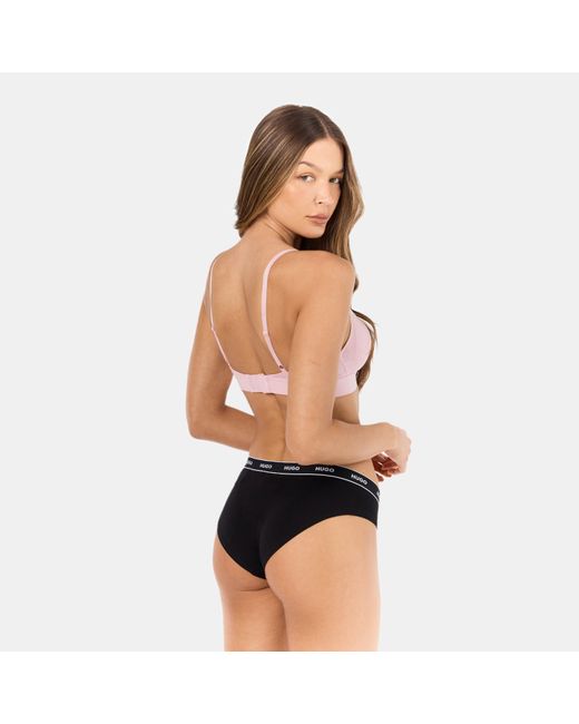 HUGO Pink Tri Fold Jersey Bralette