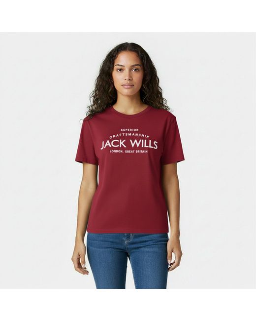 Jack Wills Red Forstal Boyfriend T-Shirt Ladies