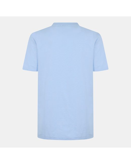 Boss Blue T-Shirt With Logo Design Stretch Cotton for men