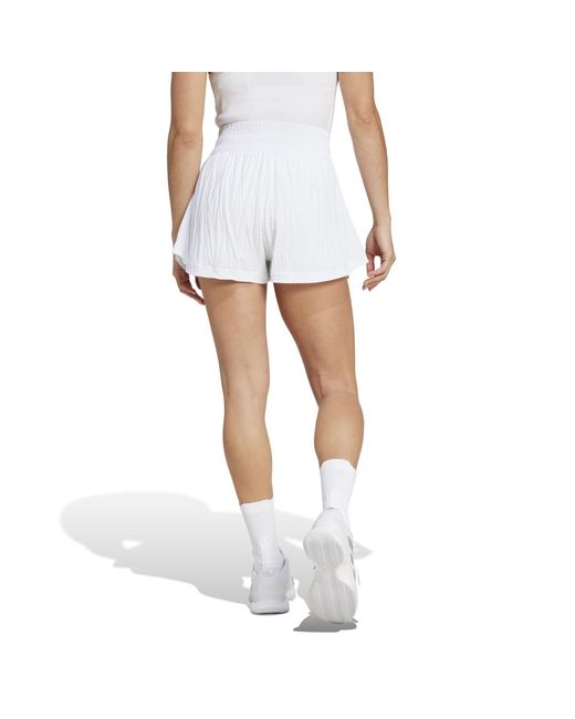 Adidas White Tennis Pro Seersucker Shorts