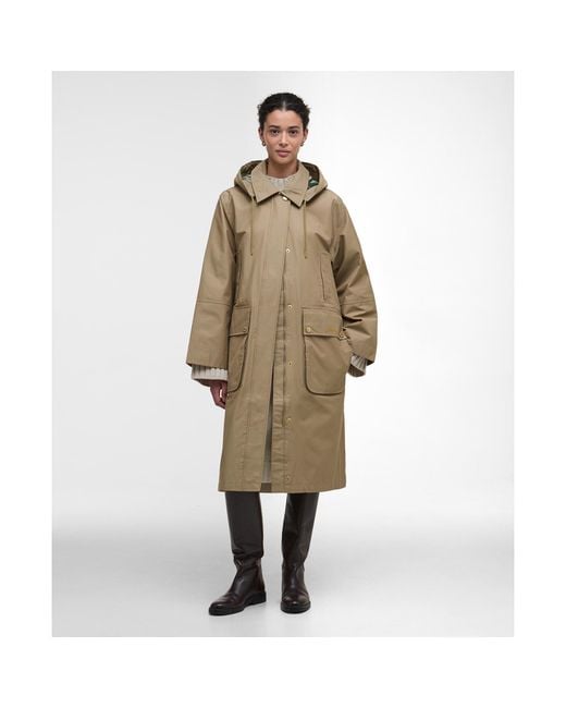 Barbour Natural Maude Waterproof Detachable Hood Long Sleeve Rain Anorak