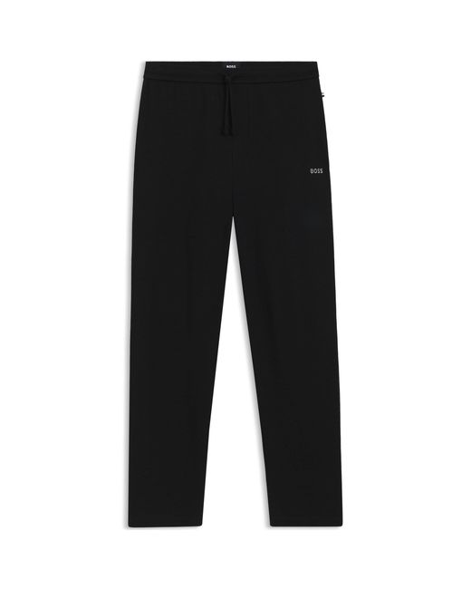 Boss Black Waffle Open Hem Fleece Joggers for men