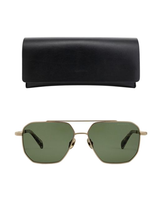 AllSaints Green Hexagon Sunglasses for men