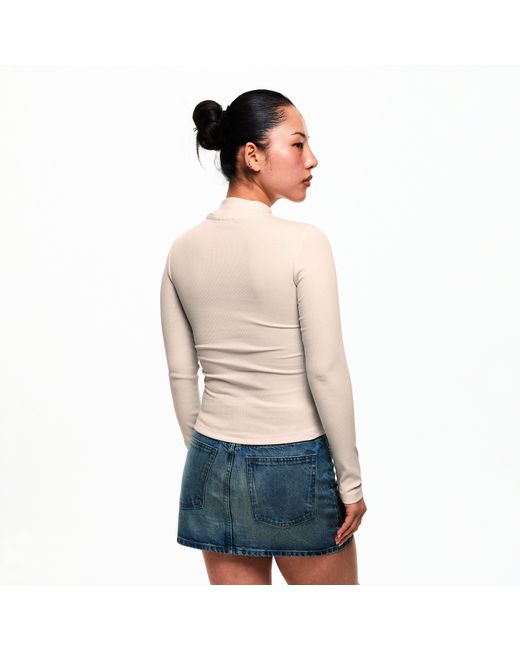 Guess White Roll Neck Long Sleeve T-Shirt