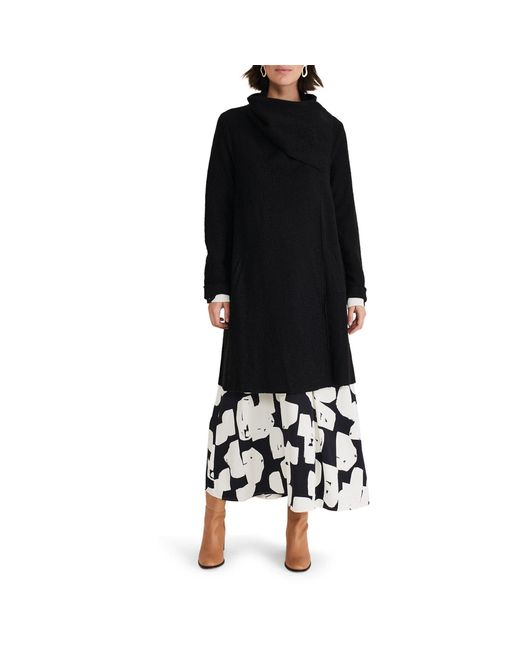 Phase Eight Black Bellona Wool Blend Wrap Around Coat