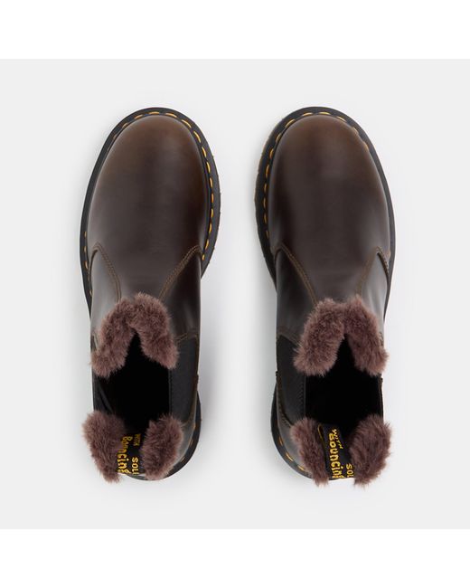 Dr. Martens Brown 2976 Leonore Fur Lined Chelsea Boot