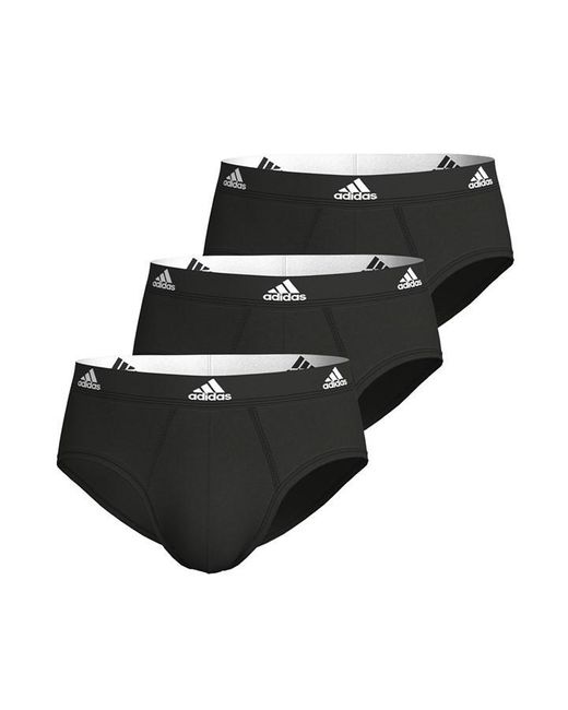 Adidas Black Active Flex Cotton Brief 3p for men
