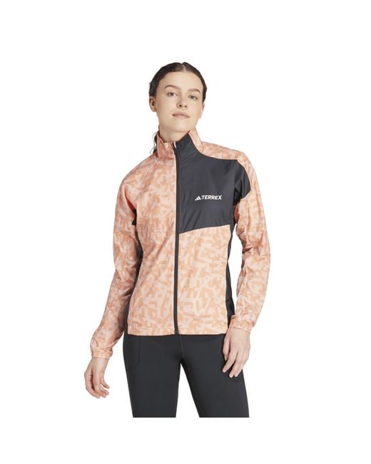 Adidas White Trail Wind Performance Running Jacket