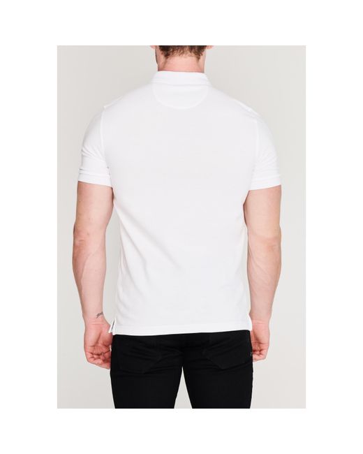 Farah White Blanes Short Sleeve Polo Shirt for men