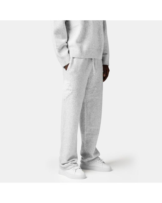 The Couture Club White Fluffy Knit Joggers for men